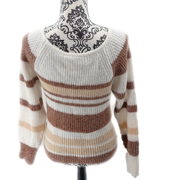 Striped Knit Sweater - Brown and Cream - Picture 7 of 7